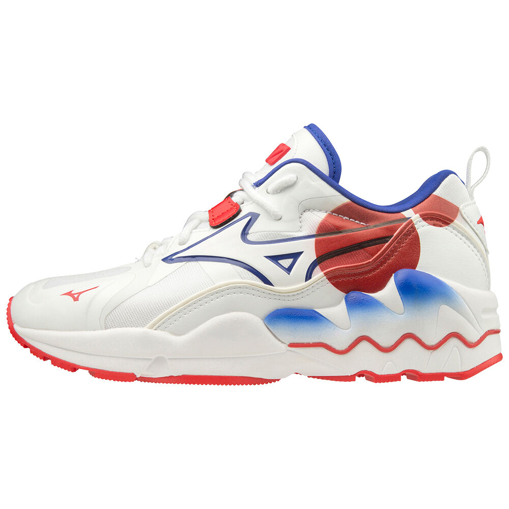 Mens Mizuno Wave Rider 1 Shape of Time Trainers White/Red Philippines (GMJPLS472)